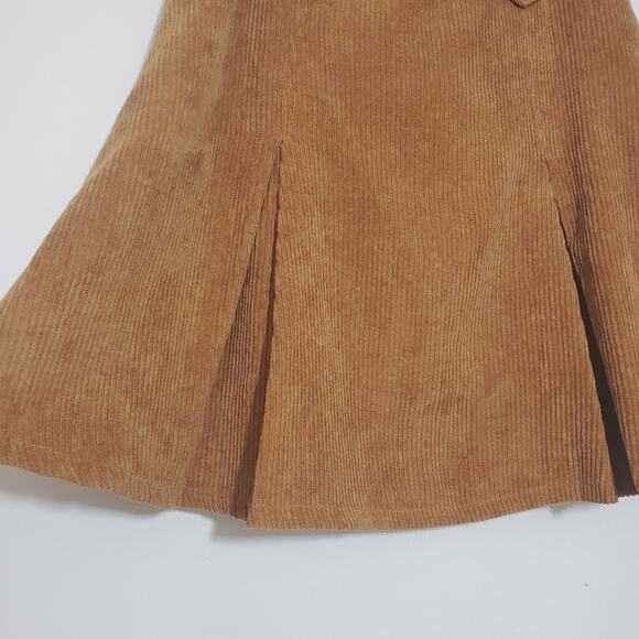 ModCloth | Corduroy Pleated Flare Skirt Retro and Neutral - Picture 4 of 8